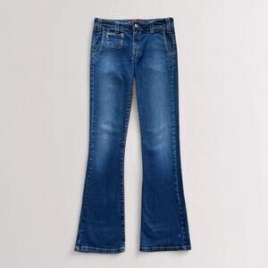 Vintage Levis Early Y2K Superlow Bootcut Denim Jeans 32x32 Low Rise Blue Grunge